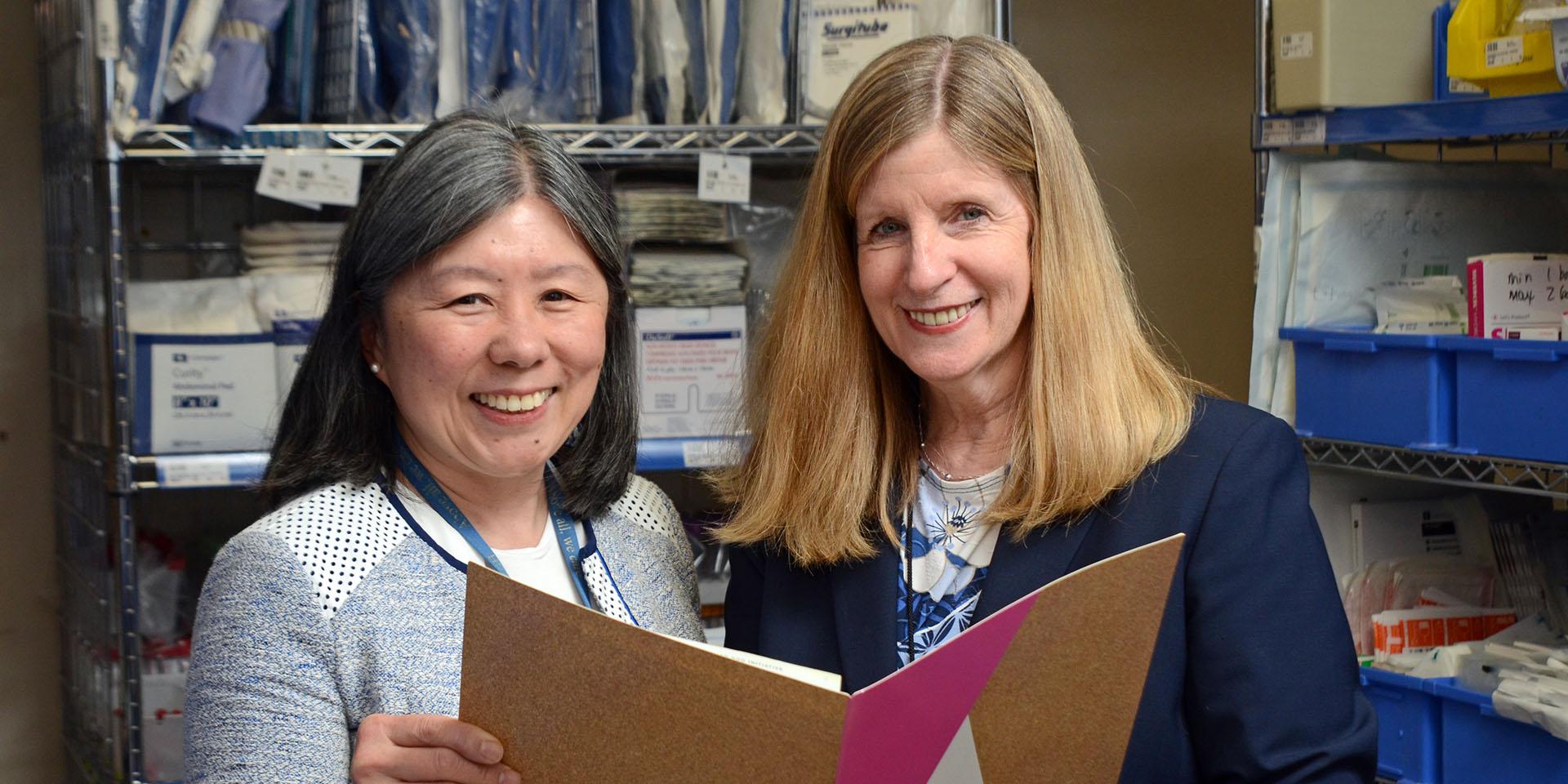 Sarah Chow, Vice President, Corporate Support and Chief Financial Officer and Betty Best, Director of Facility Services at Michael Garron Hospital. (Photo: MGH)