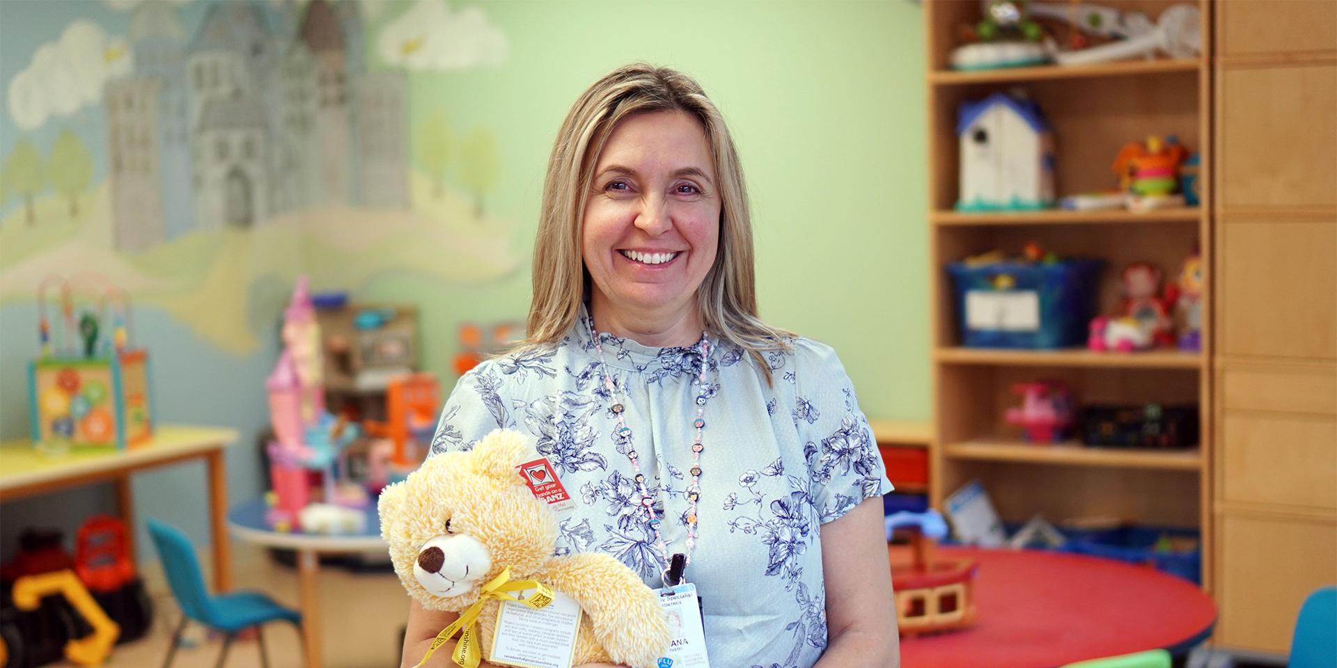 Diana Tustin in one of the hospital's play rooms