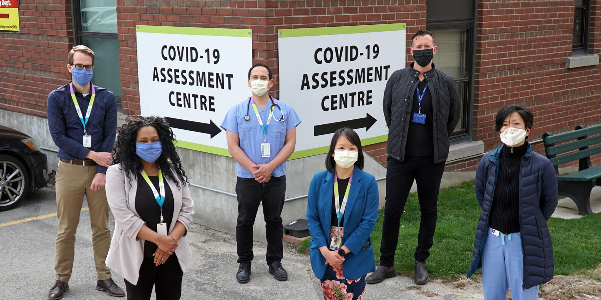 MGH's Clinical Assessment Centre team stand outside the clinic on the day of its launch.