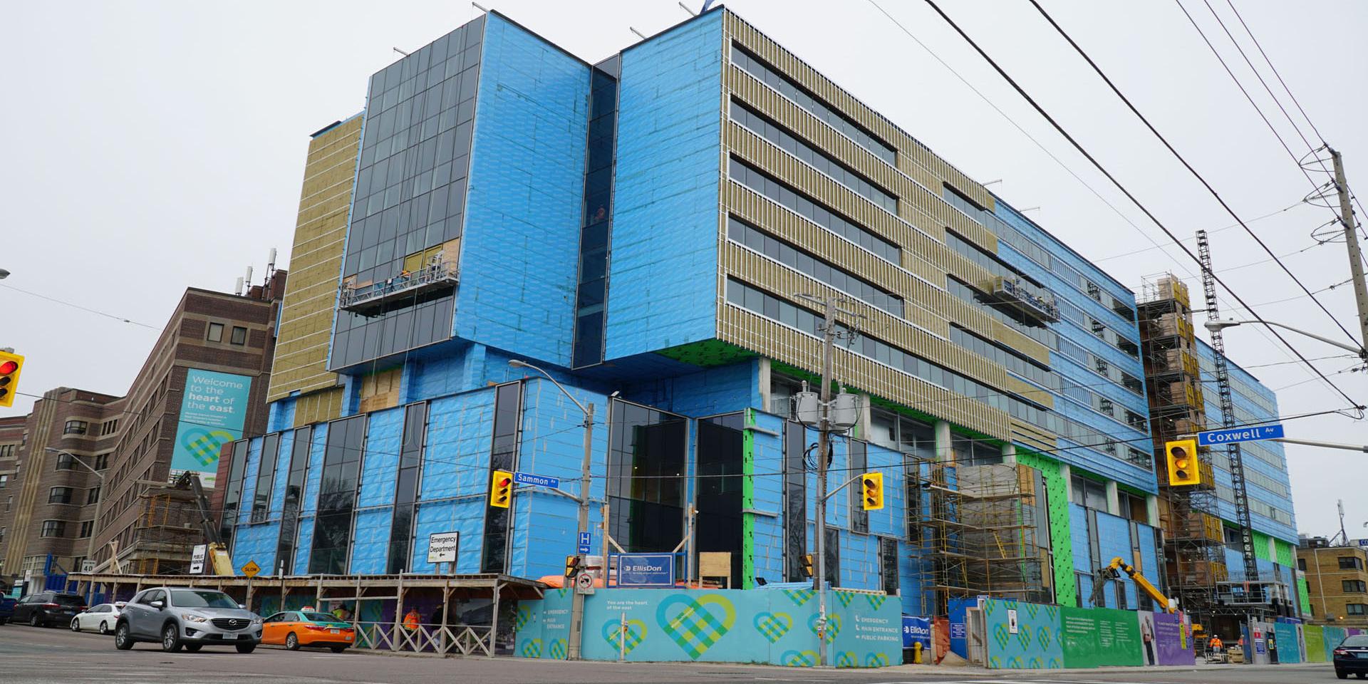 Construction site at the corner of Coxwell and Sammon Avenues.