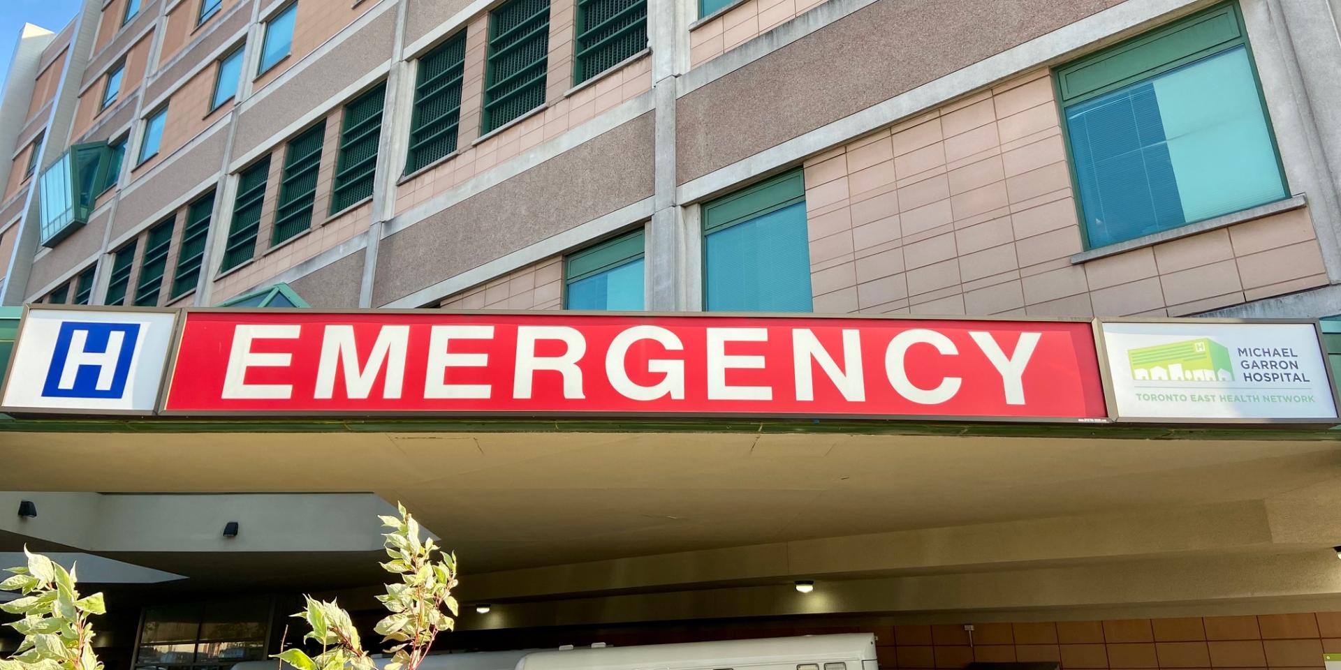 Emergency Department sign at Michael Garron Hospital