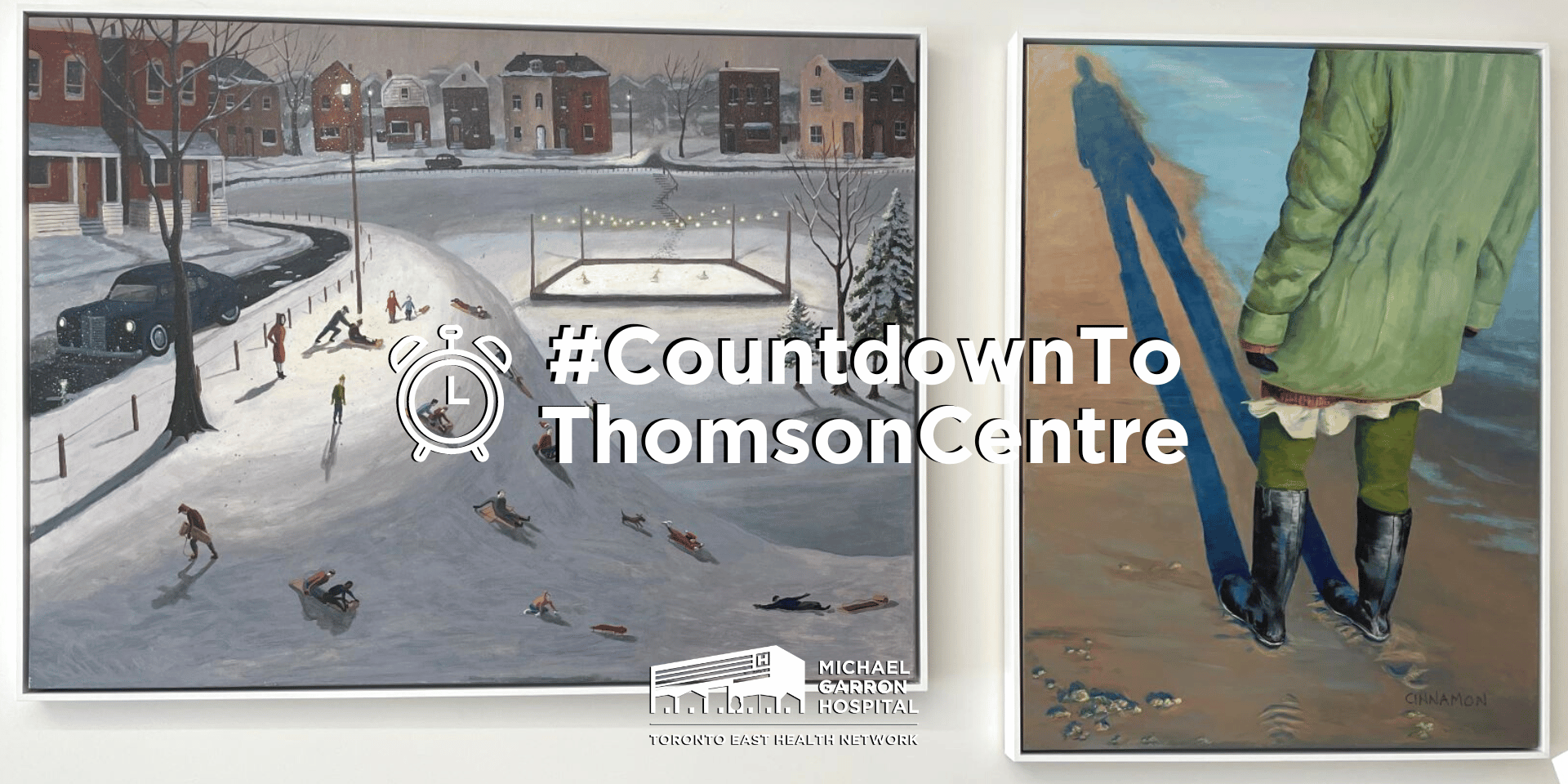#CountdownToThomsonCentre: two images of art on the wall of the Thomson Centre