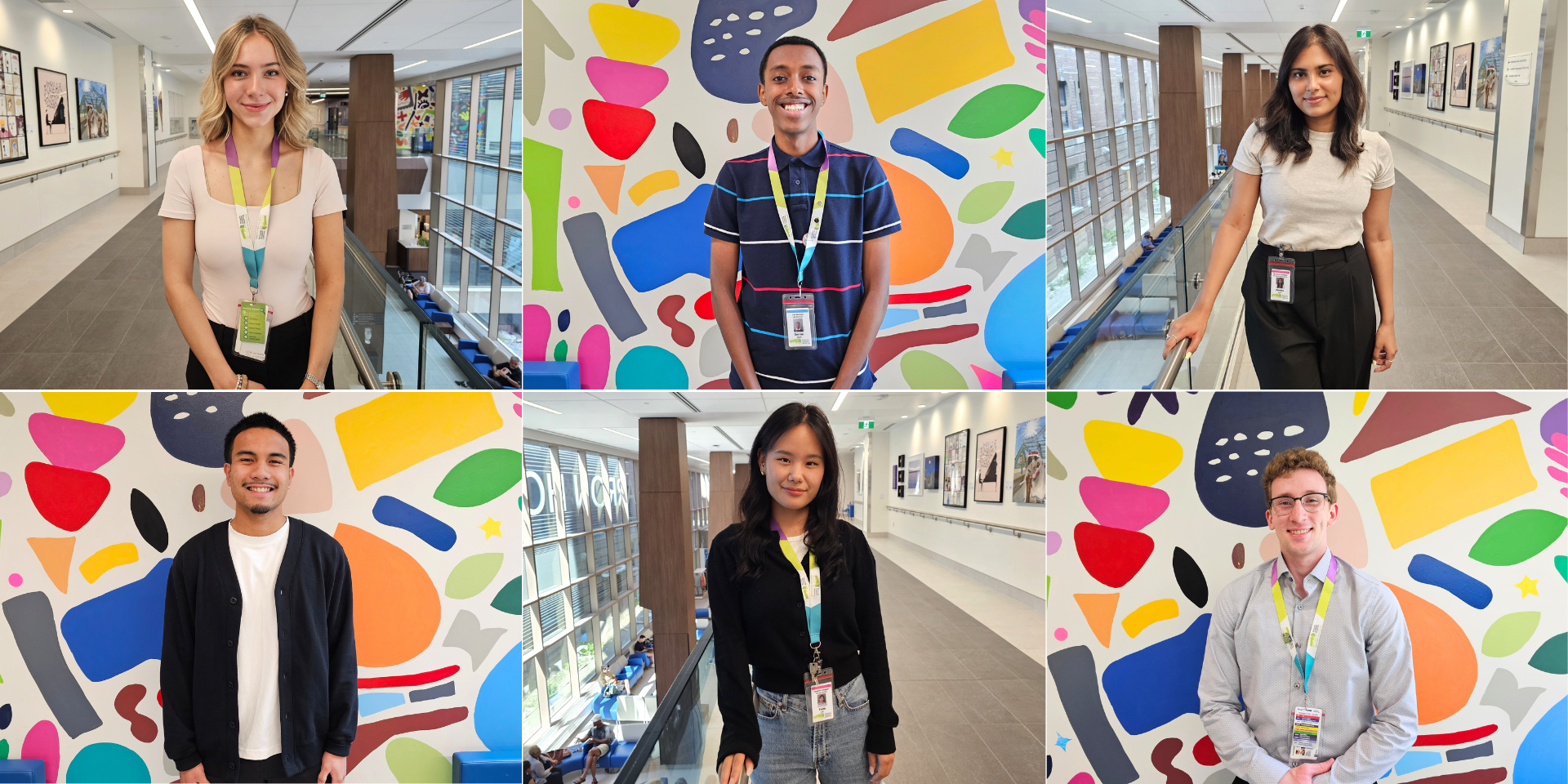 Banner displays six summer students