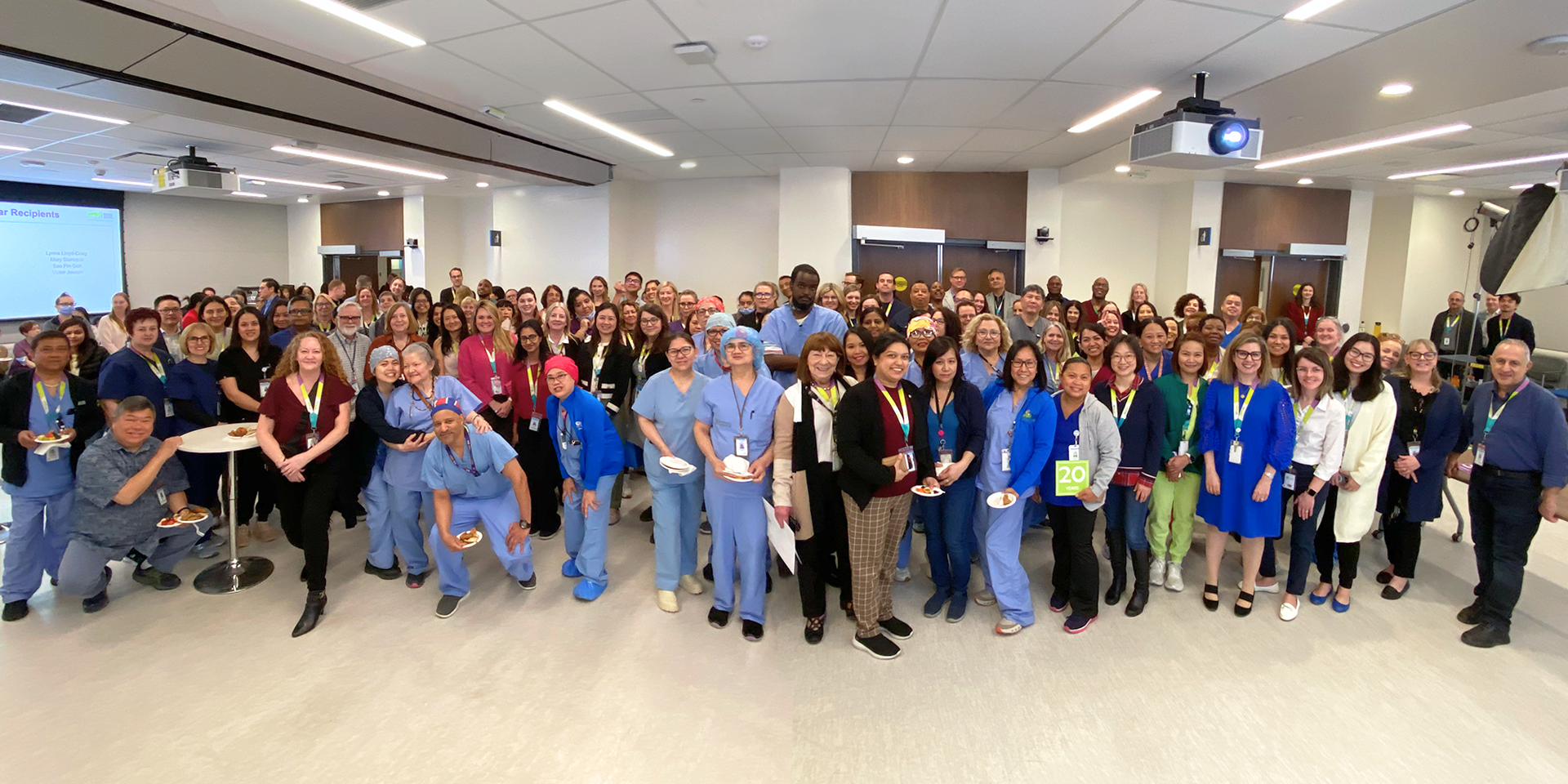 Staff at Michael Garron Hospital celebrating the Long Service Awards 2025