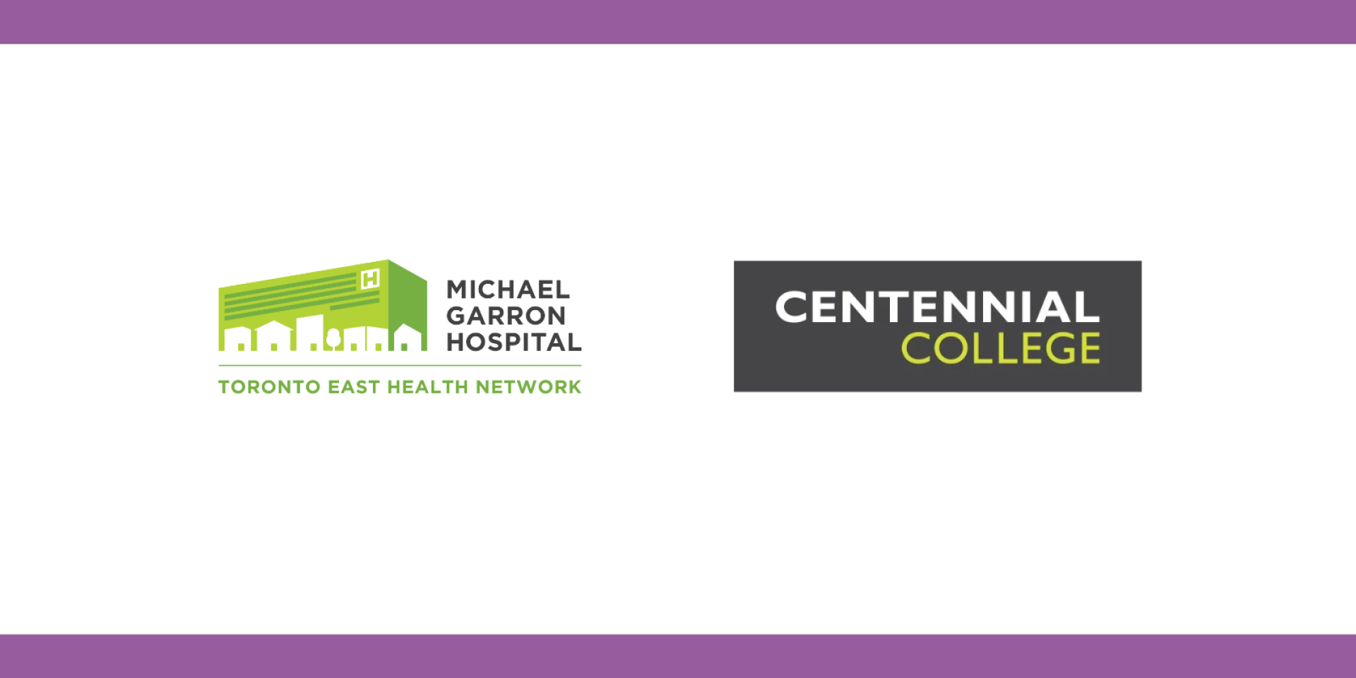 logos for Michael Garron Hospital and Centennial College