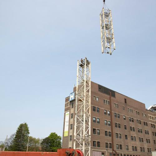 First crane at MGH