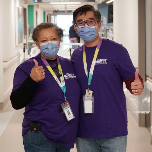 MGH staff smile as they wrap up the inpatient move to the Ken and Marilyn Thomson Patient Care Centre on Feb. 4