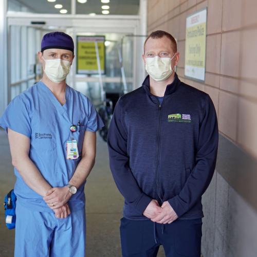 James Callahan and Philip Anthony outside the Clinical Assessment Centre