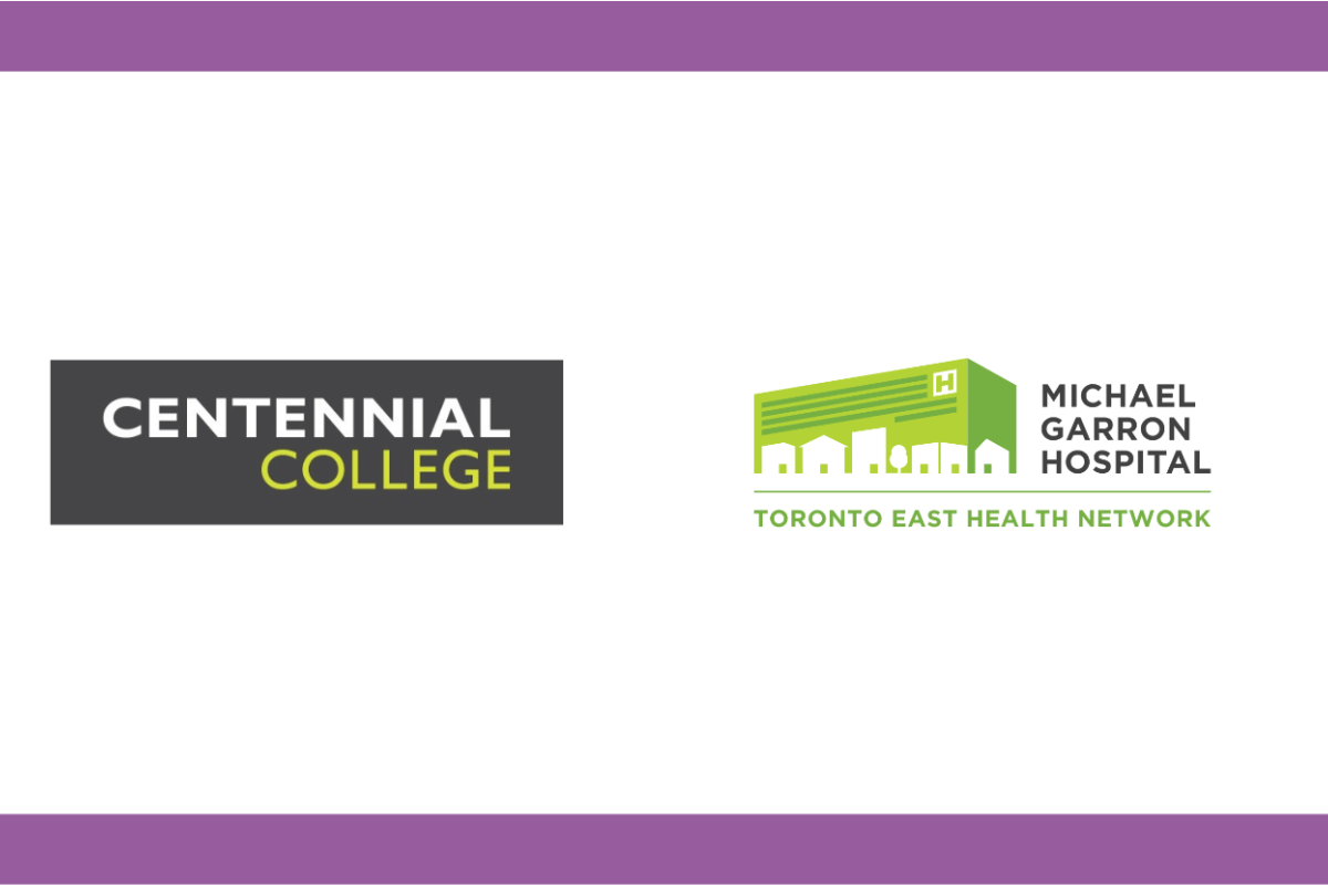 Centennial College logo and Michael Garron Hospital logo