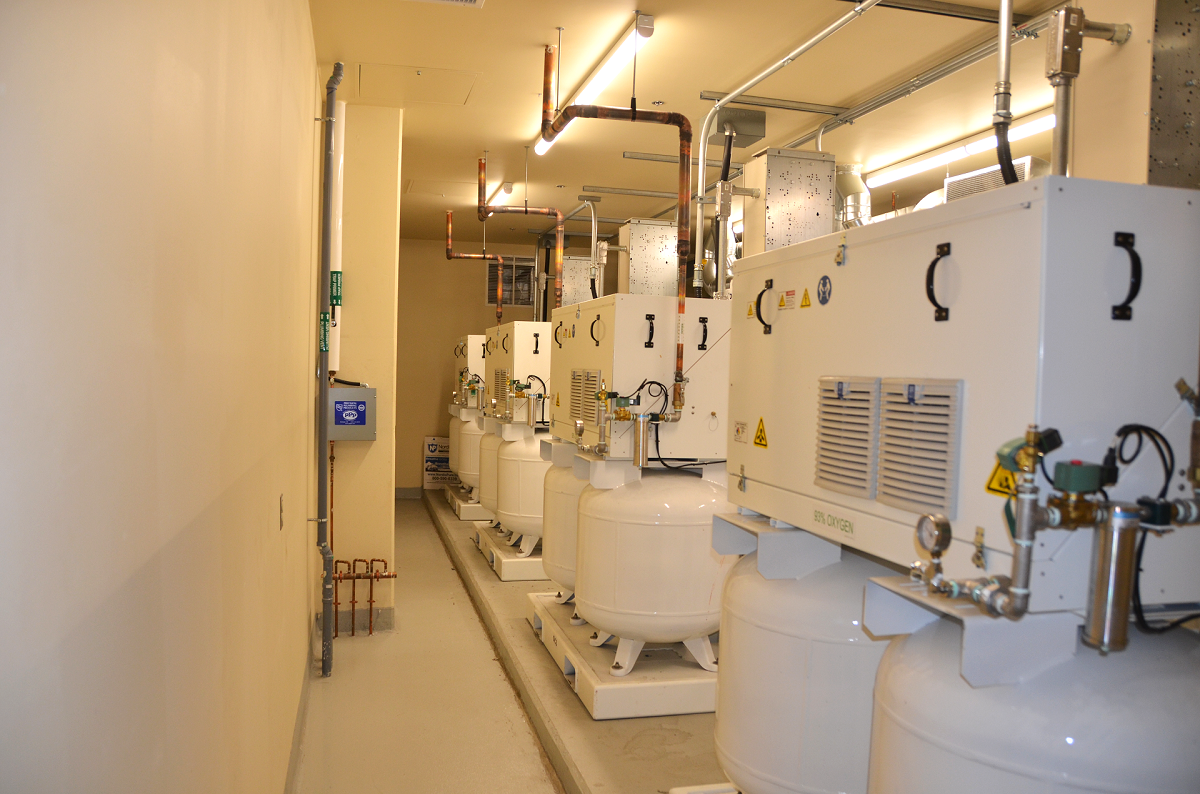 Views of new oxygen compressor system