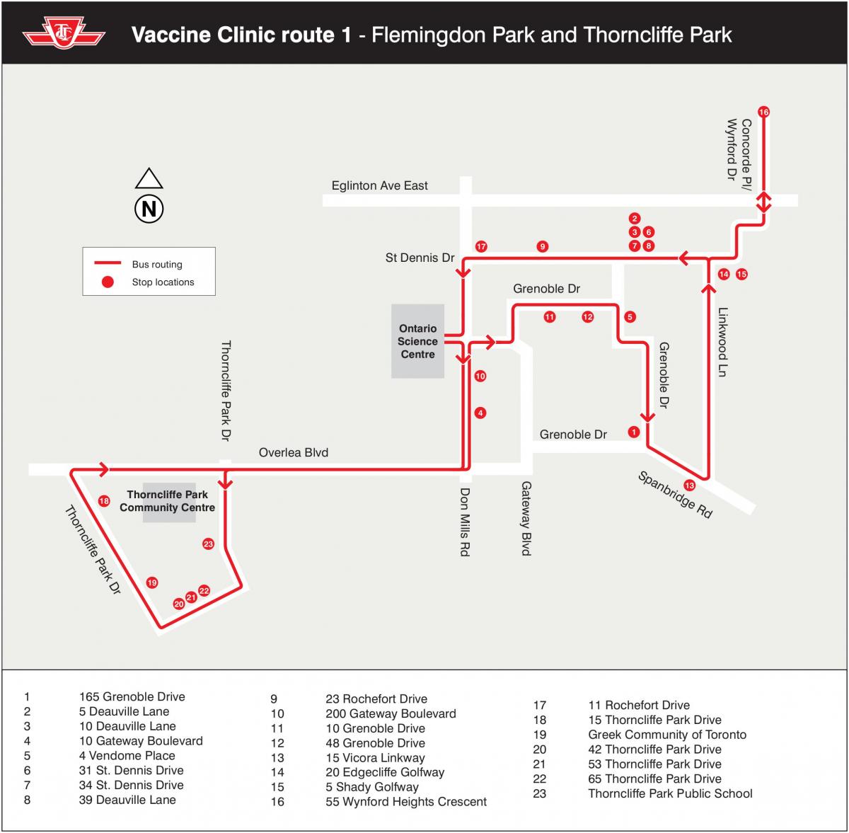 TTC - Flemingdon and Thorncliffe Park route