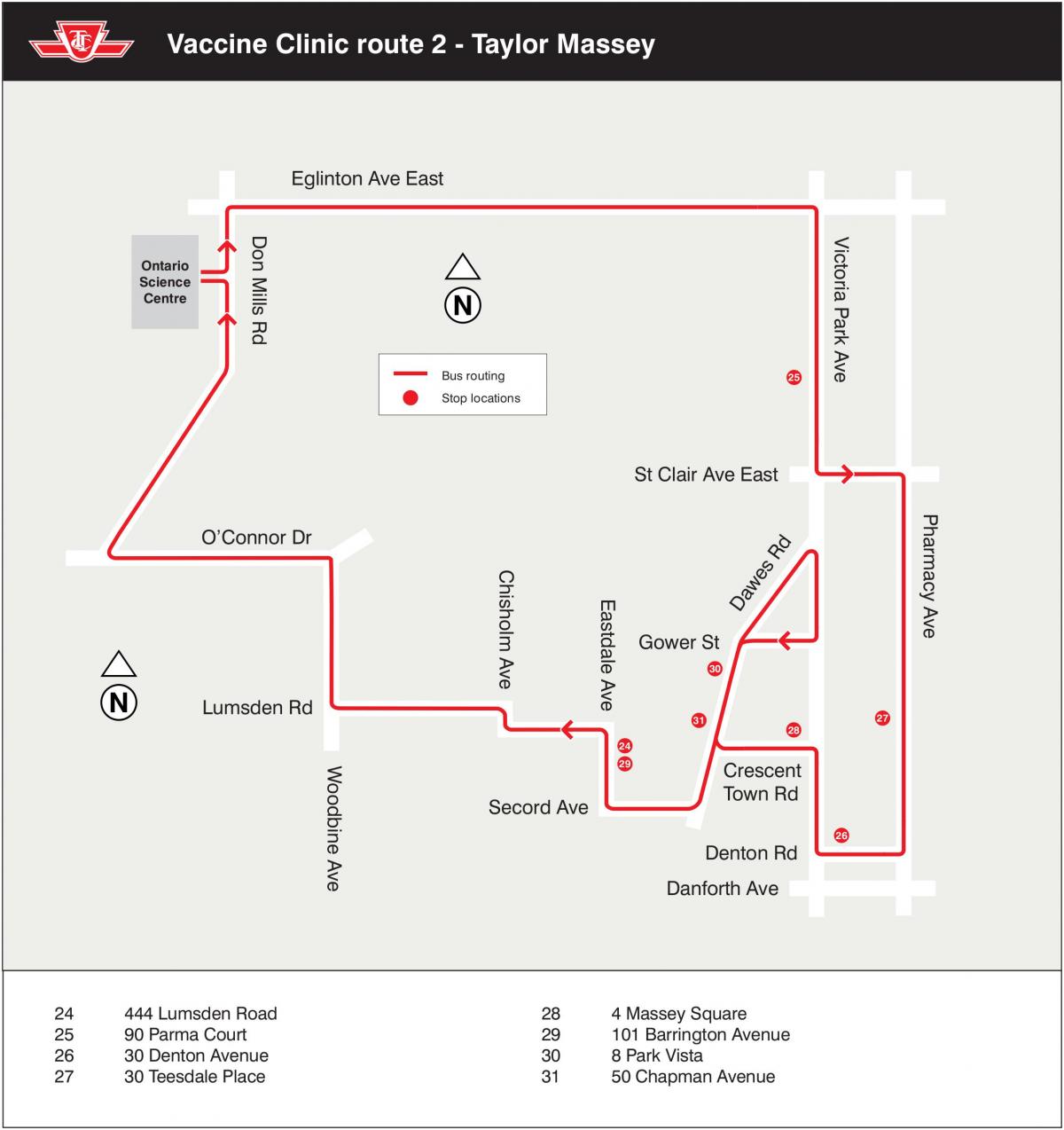 TTC - Taylor Massey route