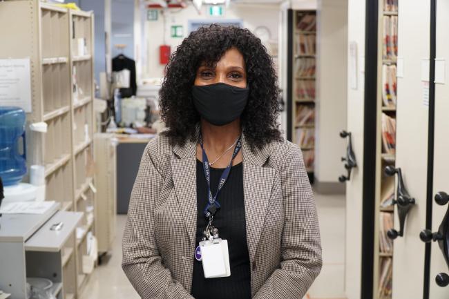 Jackie Elliott, processing clerk in MGH's Health Records department.