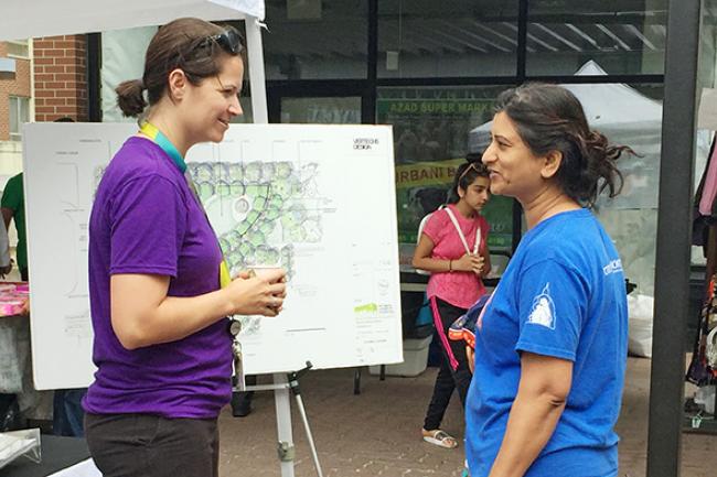 Shelley Darling with local resident