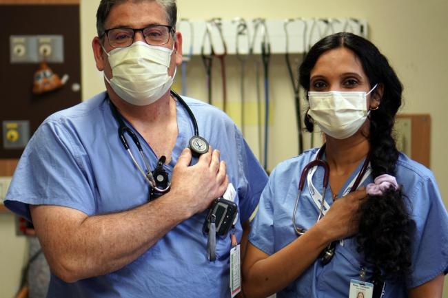 Patrick Houston and Krithika Balasubramaniam, MGH respiratory therapists