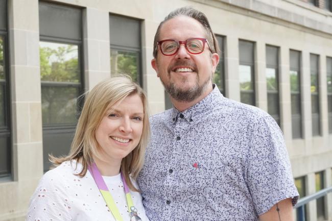 Jeffrey Reffo and Emily Ambos co-facilitate an LGBTQ inclusion training workshop at Michael Garron Hospital on June 7, 2018. (Photo: Ellen Samek)