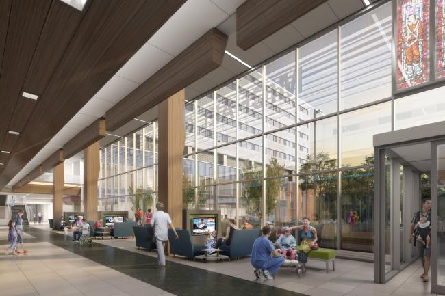 Rendering of the future Coxwell Avenue Lobby