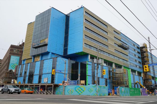 Construction site at the corner of Coxwell and Sammon Avenues.