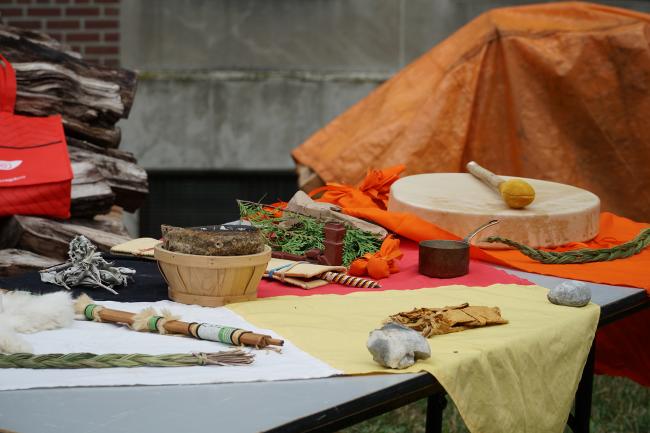 Items on table ready for the beginning of the ceremony