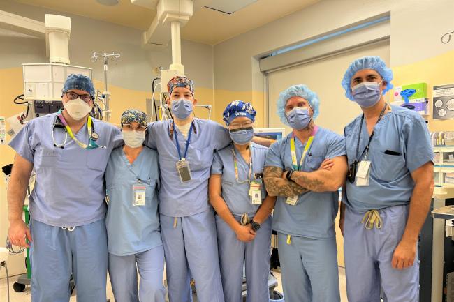 Anesthesiology team standing in scrubs.