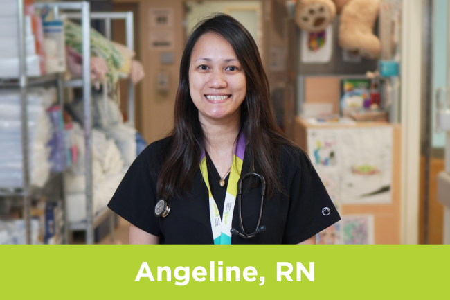 Angeline Uy, Registered Nurse, poses in the hallway of Michael Garron Hospital's Stavro Emergency Department.