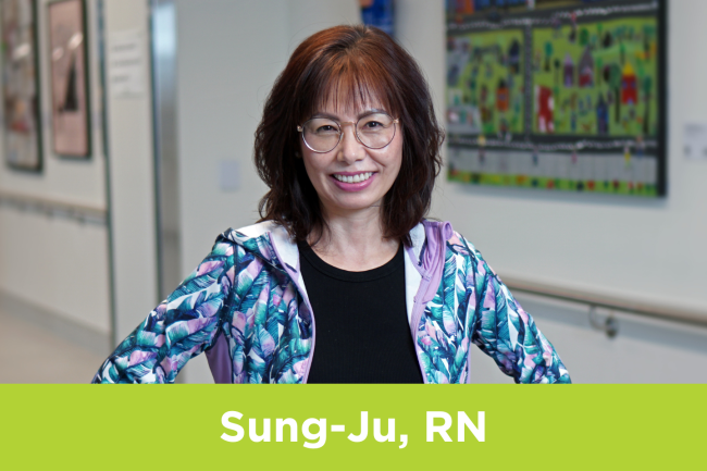 Sung-Ju Hong poses in a hallway at Michael Garron Hospital.