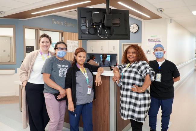 Inpatient Medicine unit staff pose in T8 East at Michael Garron Hospital