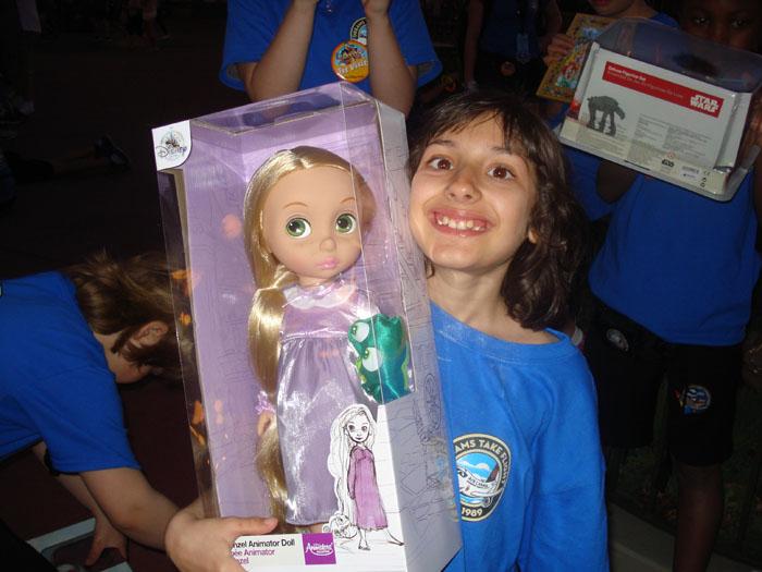 Chelsea at Disney World on May 2 with her new Rapunzel doll.