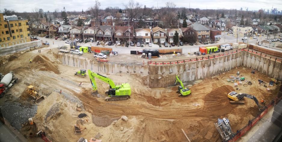 Excavation of construction site