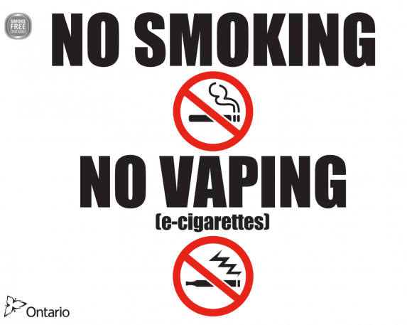 Sign that says no smoking no vaping