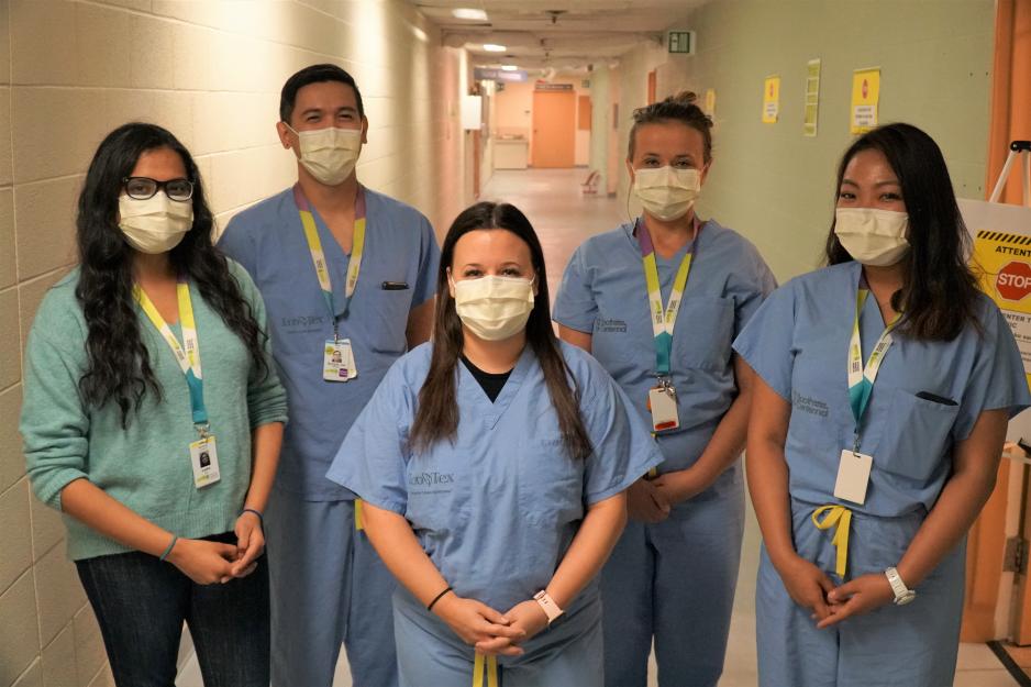 Screener Lydia Tony, RPN Jay Bernardo, Desiree Lafontaia, RPN Agata Bieguniak and RPN Christie Onate.