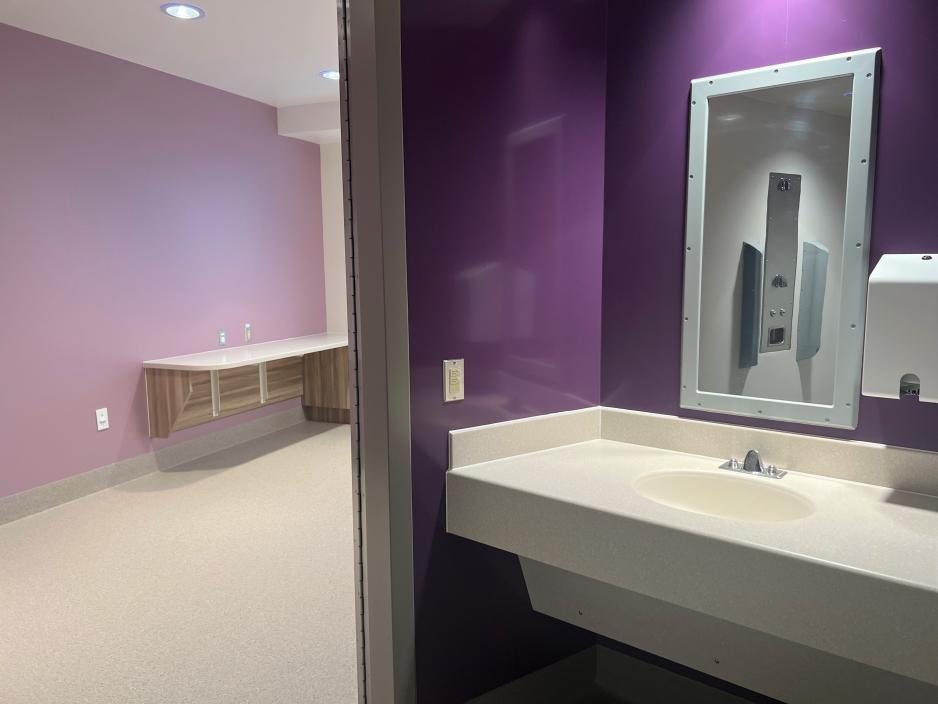 Room with a private washroom in the Adult Mental Health Inpatient Unit.