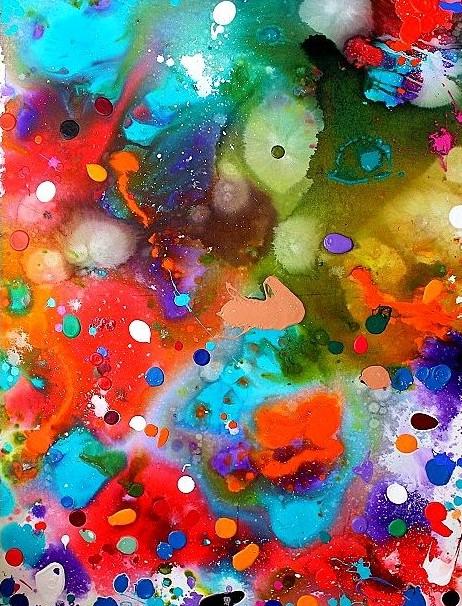 Multicolour paint canvas by Kirk Sutherland