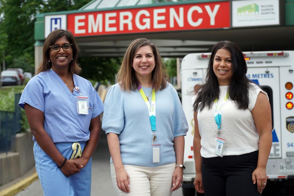 Melanie with Dr. Rajani Vairavanathan (left) and Dr. Ruchi Mohindra (right)