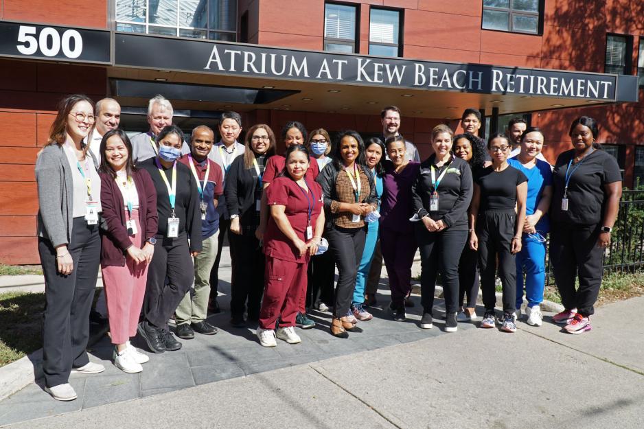 Melanie with staff at off-site Kew Beach Unit.