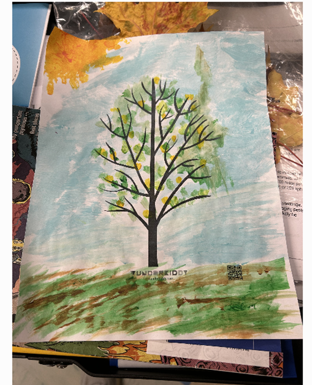 A watercolour painting created by Elizabeth Johnston, a patient at MGH who participated in the Hospital Elder Life Program.