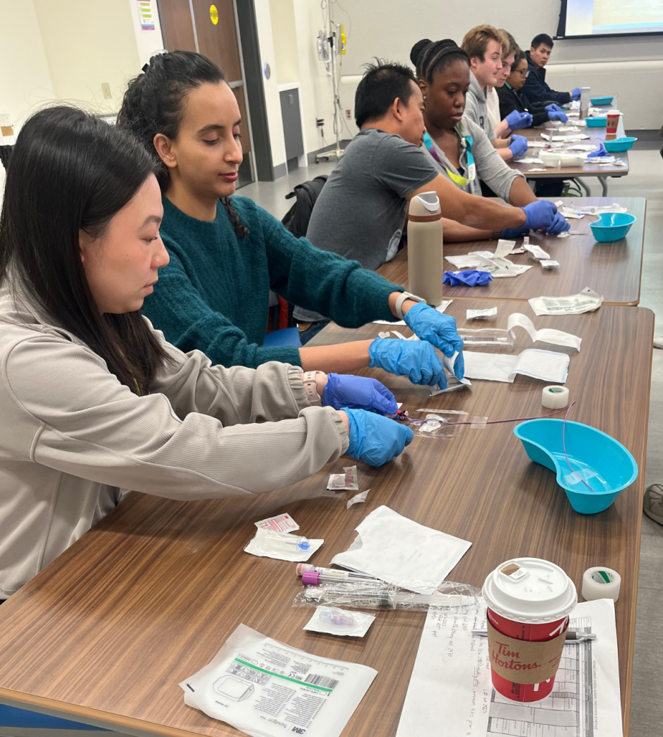 New staff engage in hands-on Central Venous Access Device (CVAD) training to build confidence and competence in safe vascular access care.